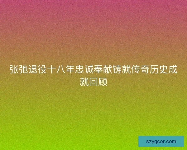张弛退役十八年忠诚奉献铸就传奇历史成就回顾