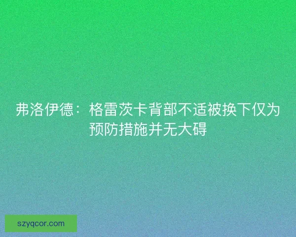 弗洛伊德：格雷茨卡背部不适被换下仅为预防措施并无大碍